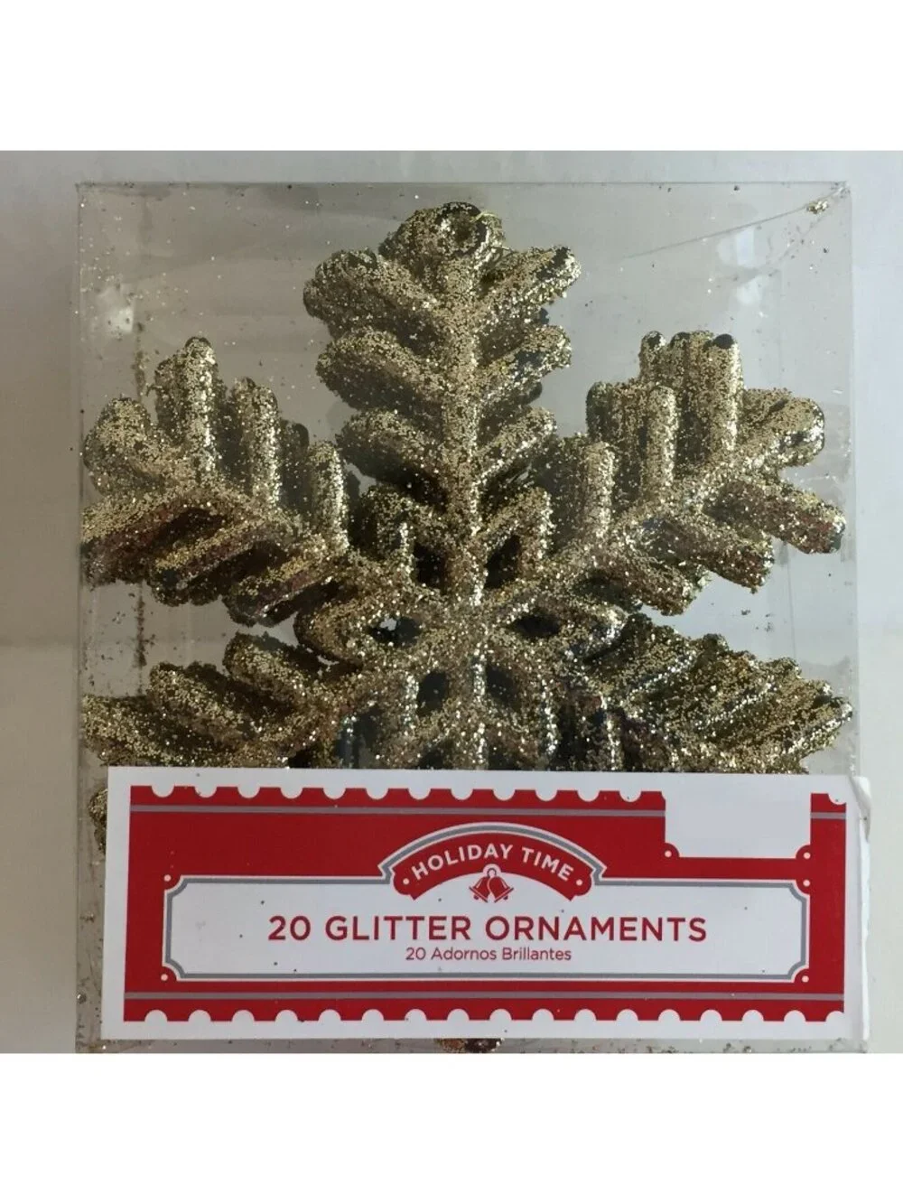 20 Gold Glitter Snowflake Ornament Christmas Tree Ugly Sweater Holiday